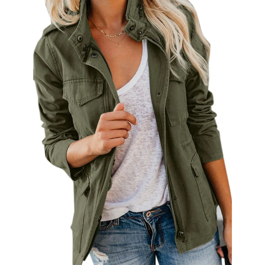 Damen Stehkragen Utility Jacke - Leicht mit Multi-Tasche - Image 4