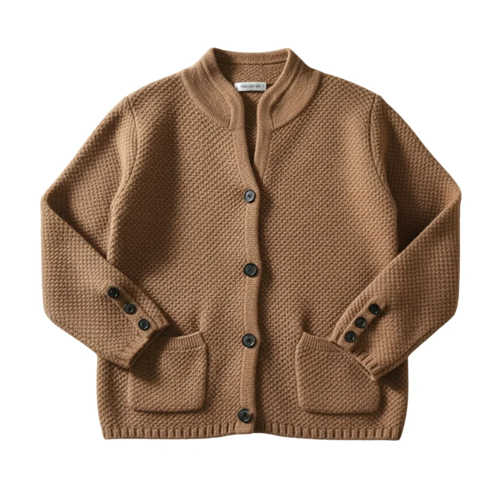 Damen-Strickcardigan – Stehkragen mit Knopfverschluss - Image 2
