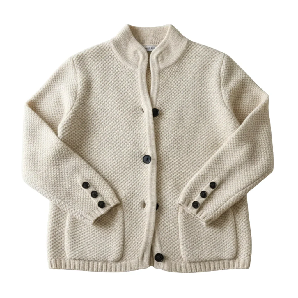 Damen-Strickcardigan – Stehkragen mit Knopfverschluss - Image 3