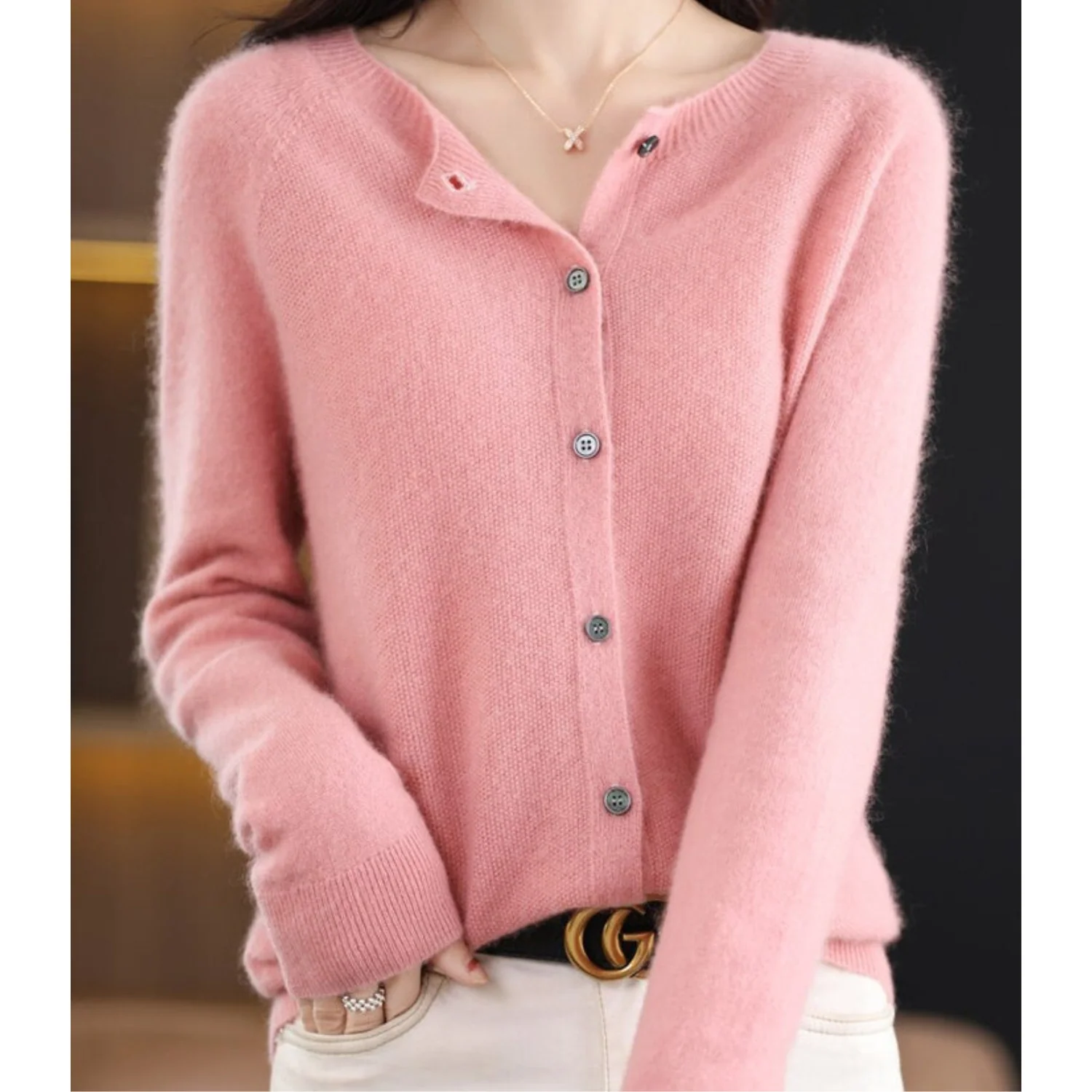 Damen Strickjacke - Knopfleiste & Lockere Passform - Image 2