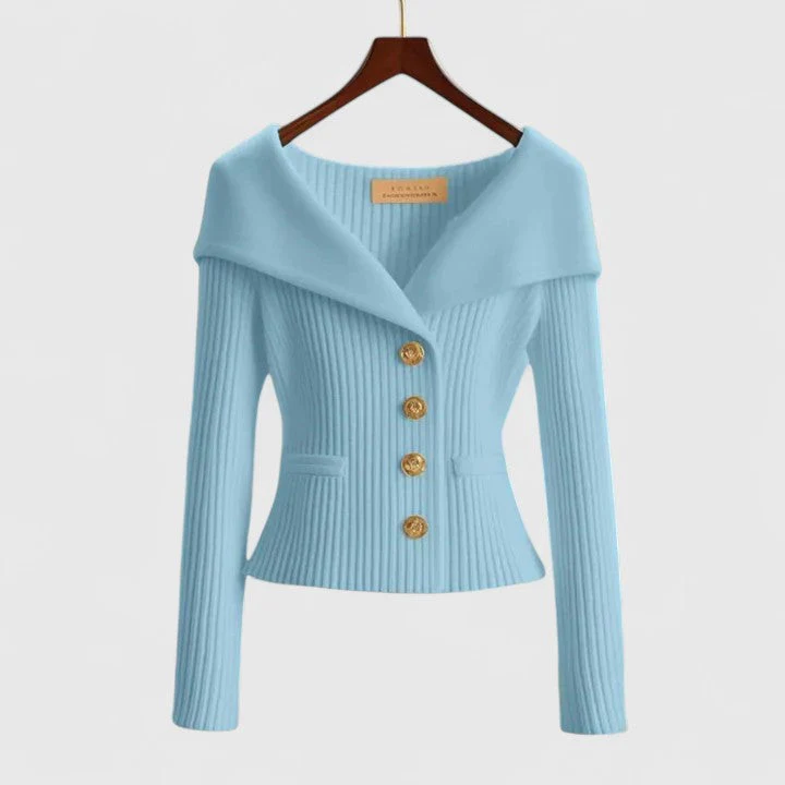 Damen Strickjacke - Schulterfreier Stil & Schmale Passform - Image 7