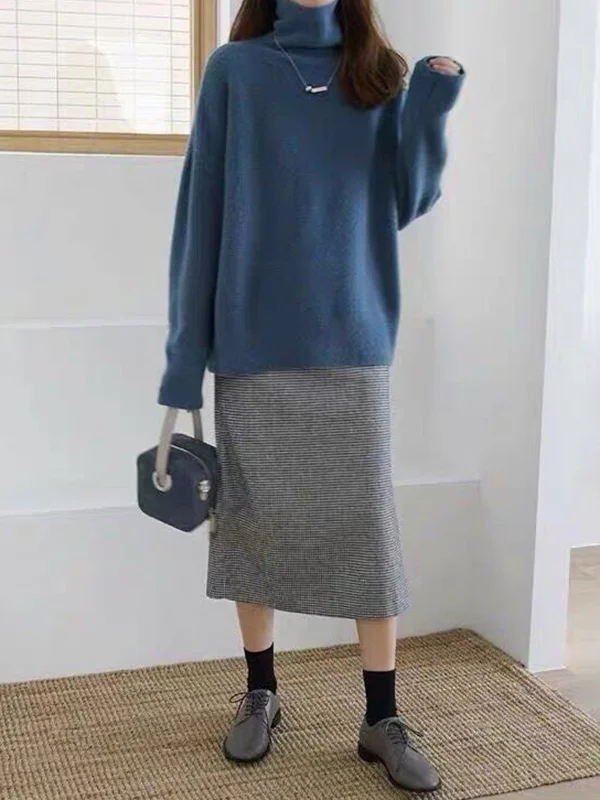 Damen Strickpullover - Rollkragen mit Übergroßem Schnitt - Image 3