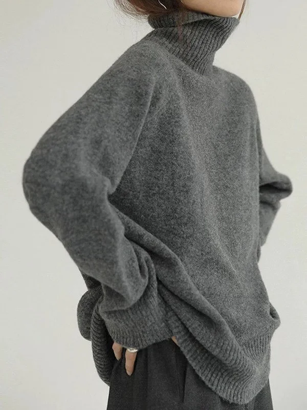 Damen Strickpullover - Rollkragen mit Übergroßem Schnitt - Image 4