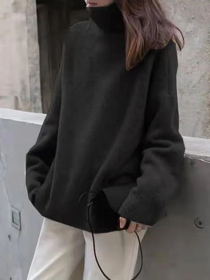 Damen Strickpullover - Rollkragen mit Übergroßem Schnitt - Image 6