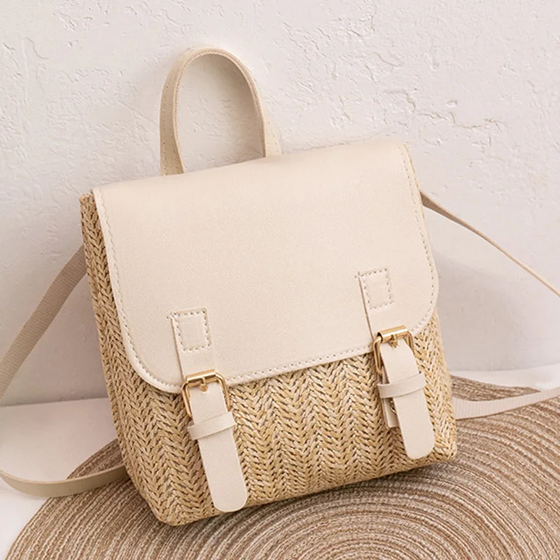 Damen Strohkorb-Rucksack - Vintage Boho Stil - Image 2