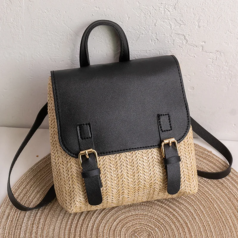 Damen Strohkorb-Rucksack - Vintage Boho Stil - Image 3