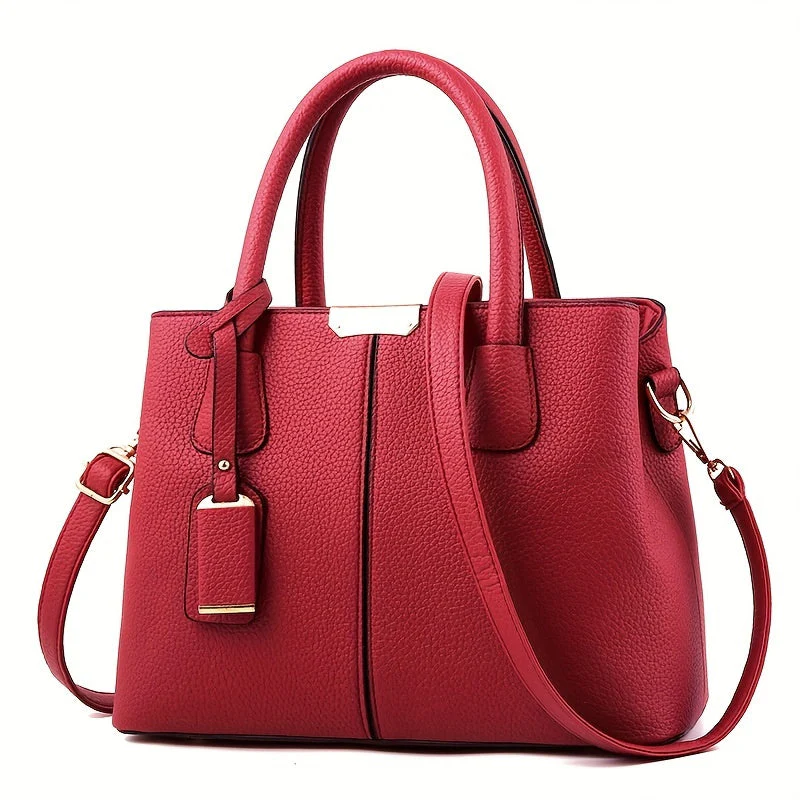 Damen Strukturierte Handtasche - Umhängegurt mit oberem Griff - Image 5
