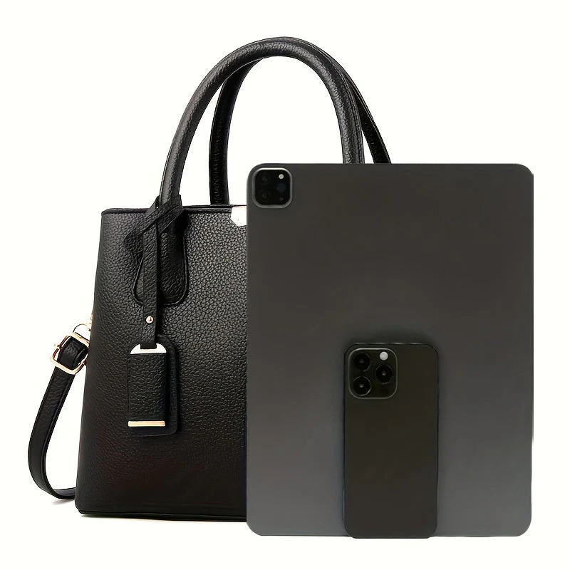 Damen Strukturierte Handtasche - Umhängegurt mit oberem Griff - Image 9