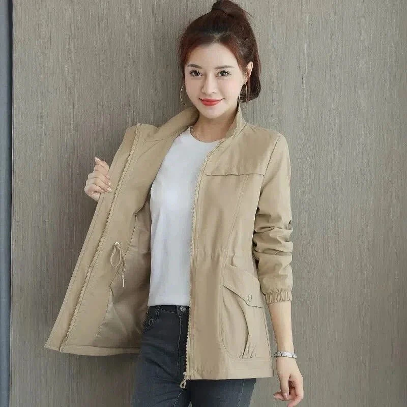 Damen Übergangsjacke - Stehkragen mit Verstellbarer Taille - Image 3