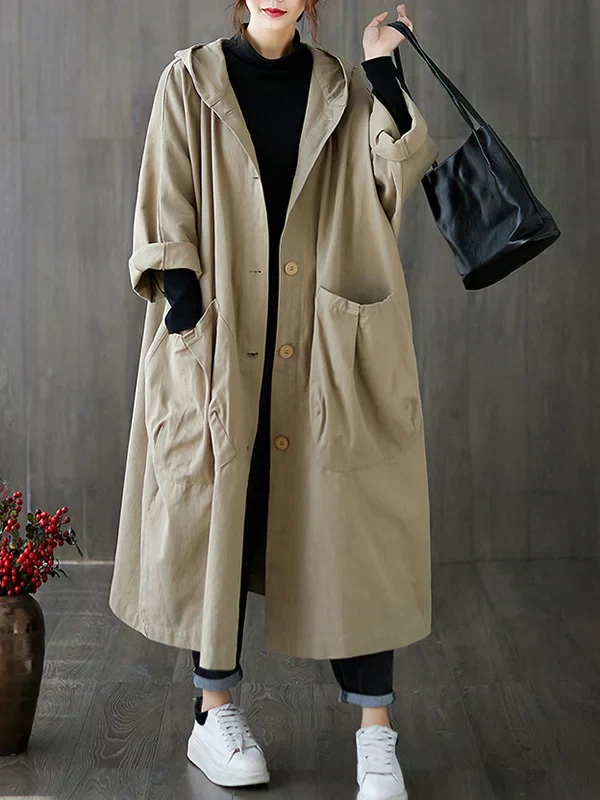Damen Wasserdichter Trenchcoat - Übergroße Passform mit Tiefen Taschen - Image 7