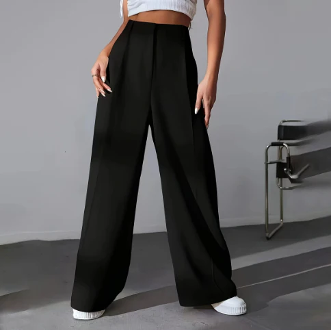Damen Weiße Weites Bein Arbeitshose - High-Waisted & Fließend - Image 2