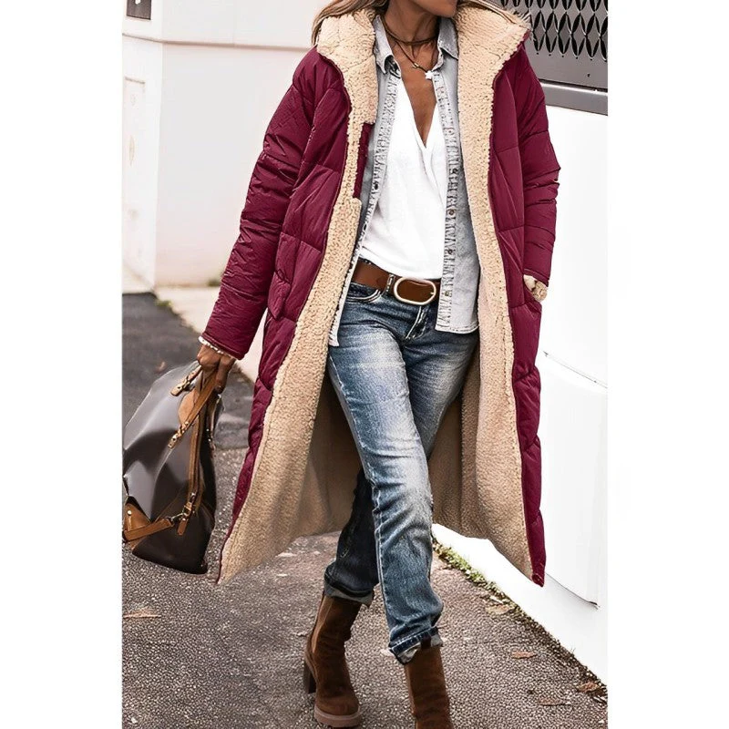 Damen Wendbarer Puffer-Mantel - Kapuze & Plüschfutter - Image 10