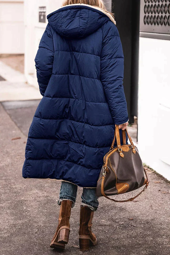 Damen Wendbarer Puffer-Mantel - Kapuze & Plüschfutter - Image 7