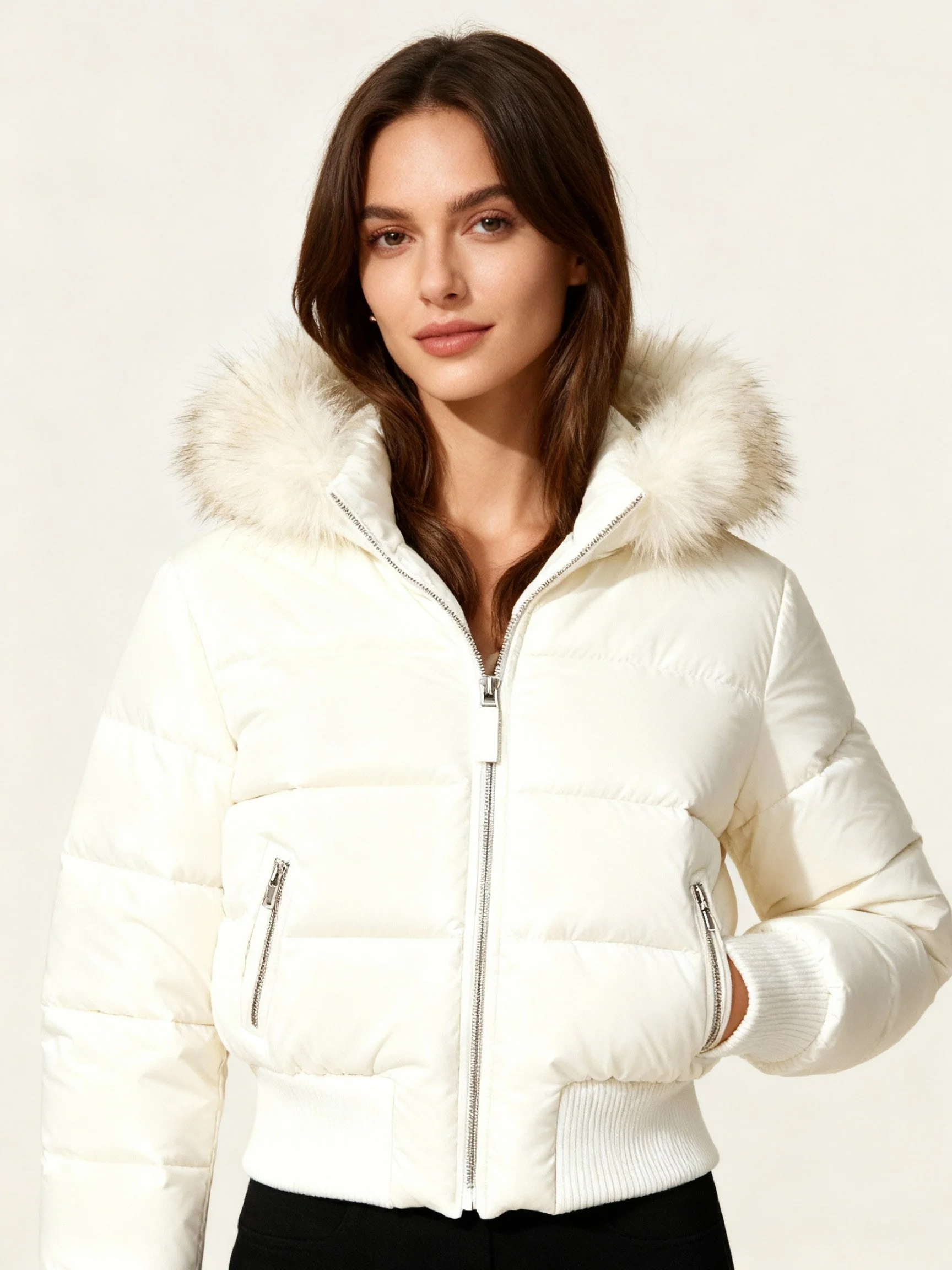 Damen Winter Parka Jacke - Abnehmbare Kapuze & Elastische Bündchen - Image 5