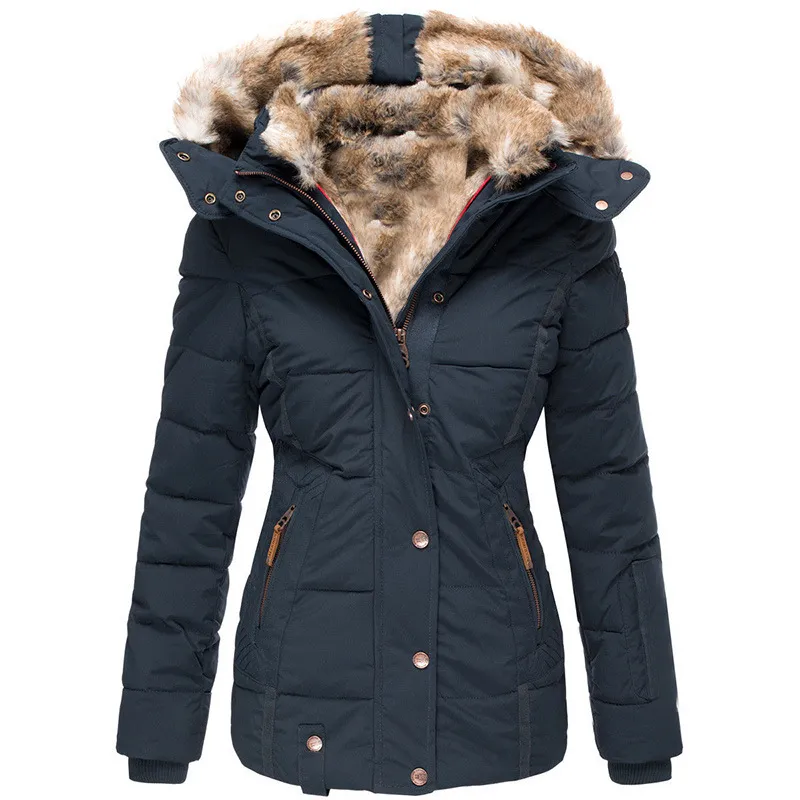 Damen Winter-Parka-Jacke - Gesteppt mit Kapuze - Image 4