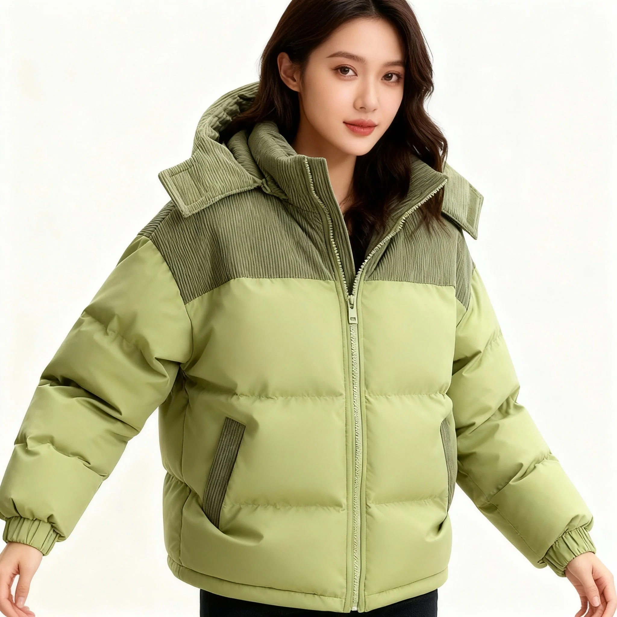 Damen Winter Pufferjacke - Verstellbare Kapuze mit Seitentaschen - Image 9