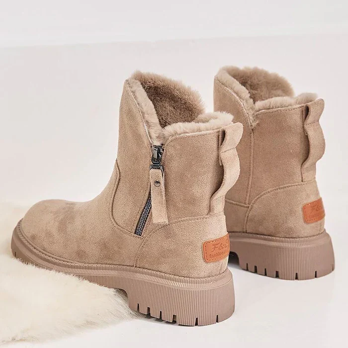 Damen Winter Stiefeletten - Seitlicher Reißverschluss mit Dicker Sohle - Image 3
