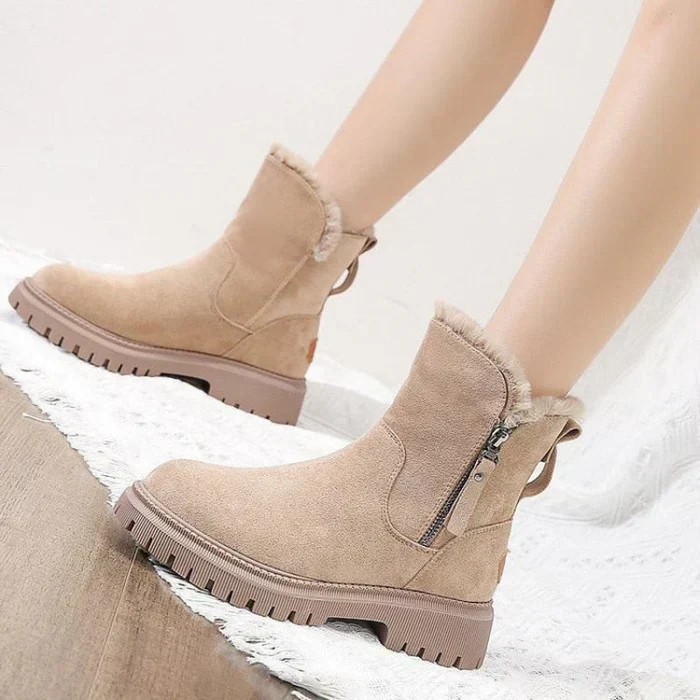 Damen Winter Stiefeletten - Seitlicher Reißverschluss mit Dicker Sohle - Image 4