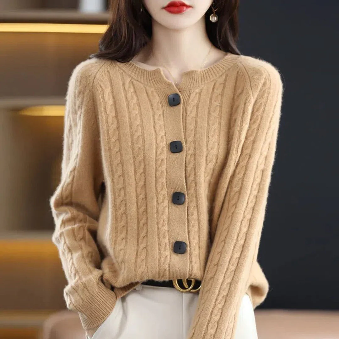 Damen Zopfmuster-Strickjacke – Gemütliche Oberbekleidung - Image 2