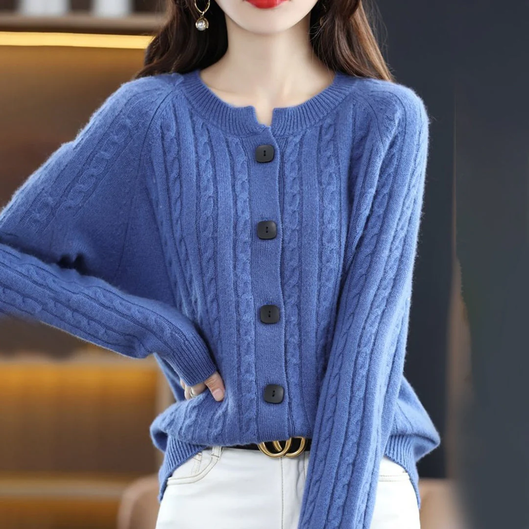 Damen Zopfmuster-Strickjacke – Gemütliche Oberbekleidung - Image 5