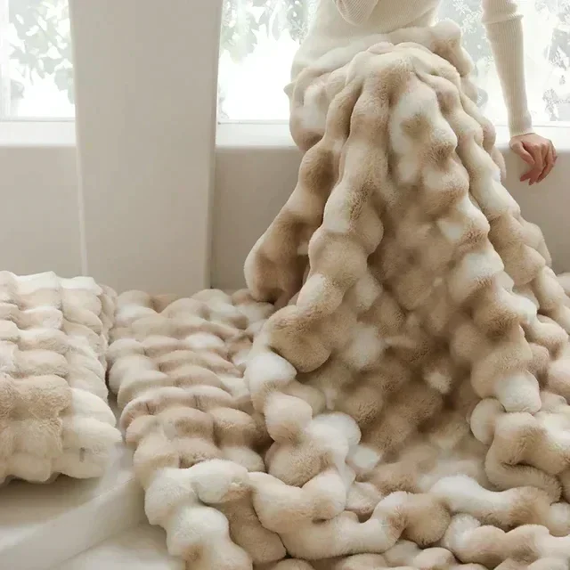 Flauschige Überwurfdecke - Weiche Blasenstruktur - Image 2