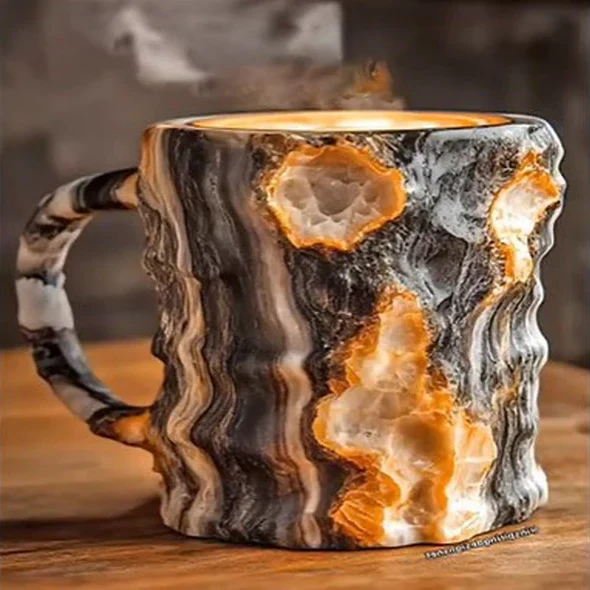 Geoden-Stil Kaffeetasse - Felsen- & Mineral-Look Geschenkbecher - Image 6