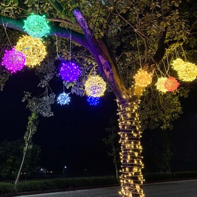 Hängende LED-Lichtkugeln - Geflochtener Stil Garten-Dekokugeln - Image 2