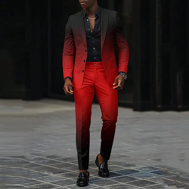 Herren 2-teiliger Anzug – Ombre Blazer & Gerade Hose - Image 4