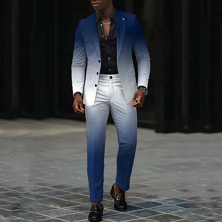 Herren 2-teiliger Anzug – Ombre Blazer & Gerade Hose - Image 3