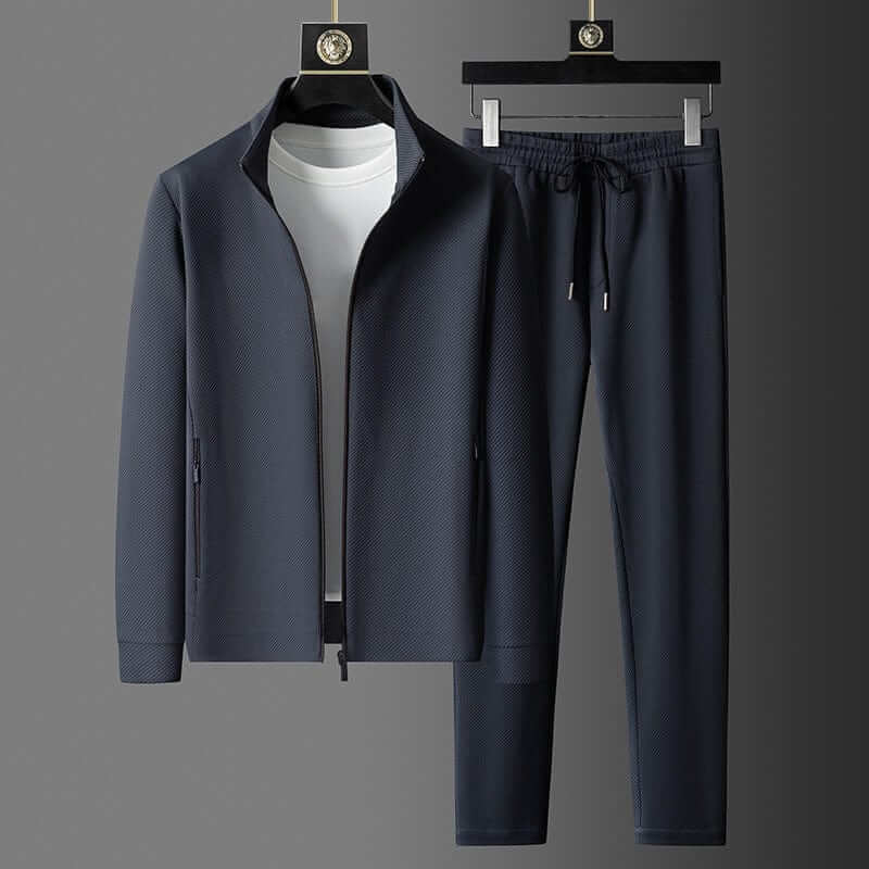 Herren Athleisure Set mit Reißverschluss - Texturierte Jacke & Jogginghose - Image 2