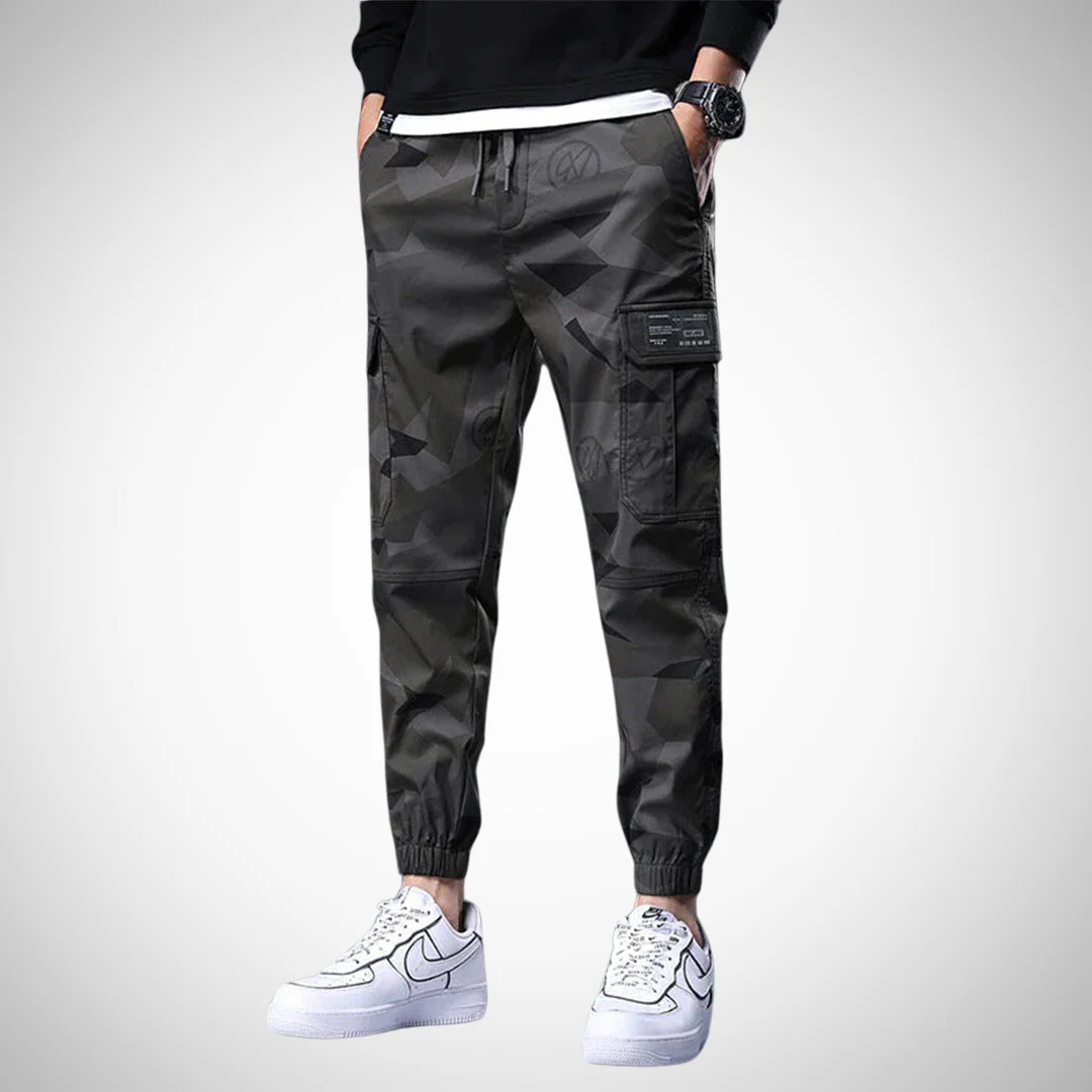 Herren Camouflage Cargo-Hose - Verstellbarer Bund & elastische Bündchen - Image 2