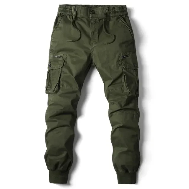 Herren Cargo Jogger Hose - Bündchen Multi-Taschen Hose - Image 3