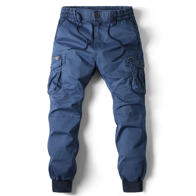 Herren Cargo Jogger Hose - Bündchen Multi-Taschen Hose - Image 7