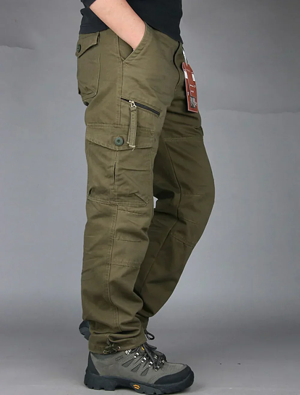 Herren Cargohose mit Geradem Bein - Entspannte Passform mit Reißverschlusstaschen - Image 4