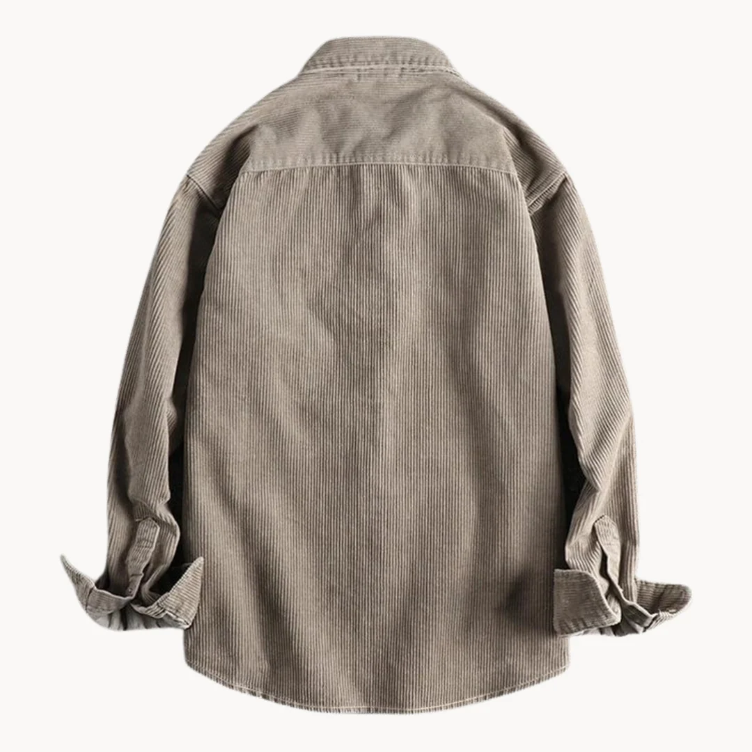 Herren Cord-Hemdjacke – Durchgehende Knopfleiste & Übergroße Shacket - Image 2