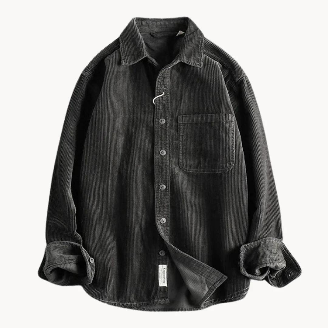 Herren Cord-Hemdjacke – Durchgehende Knopfleiste & Übergroße Shacket - Image 3