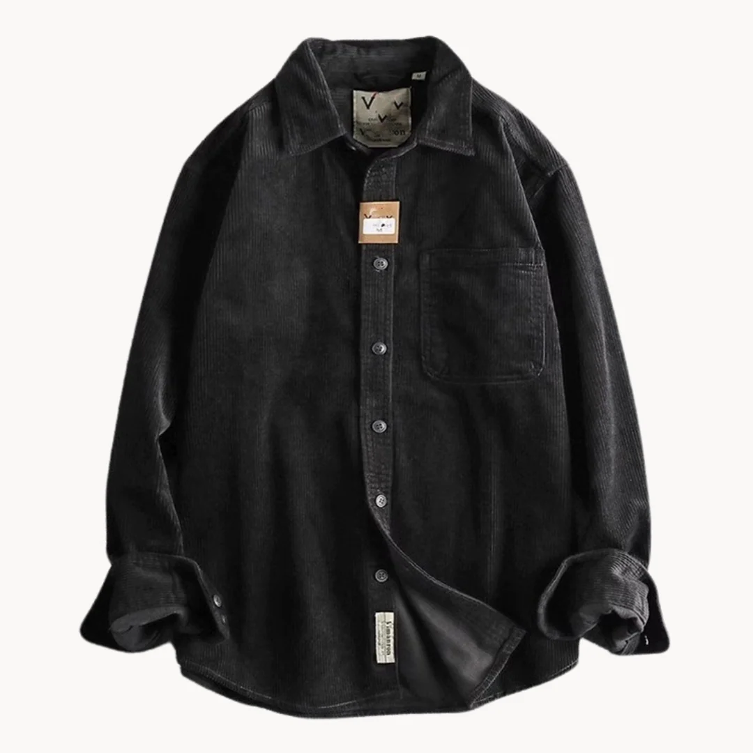 Herren Cord-Hemdjacke – Durchgehende Knopfleiste & Übergroße Shacket - Image 8