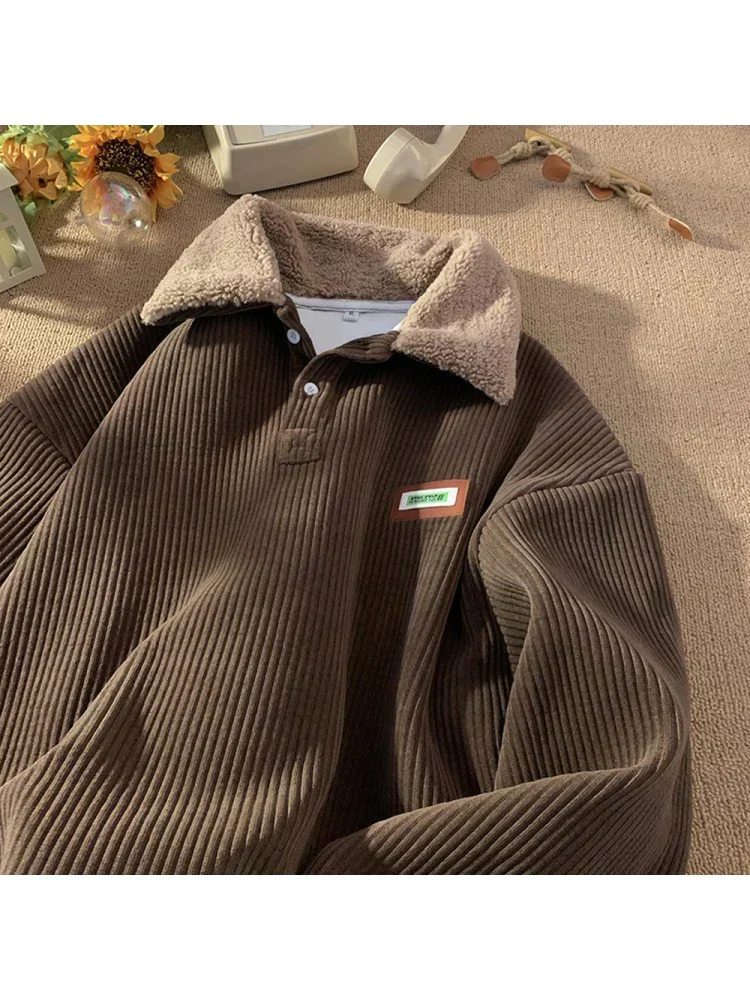Herren Corduroy Pullover - Winter-Polo - Image 2