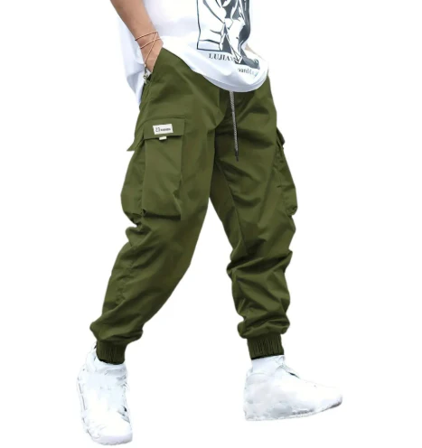 Herren Eng zulaufende Cargo Hose - Entspannte Passform mit Tunnelzug in der Taille - Image 4