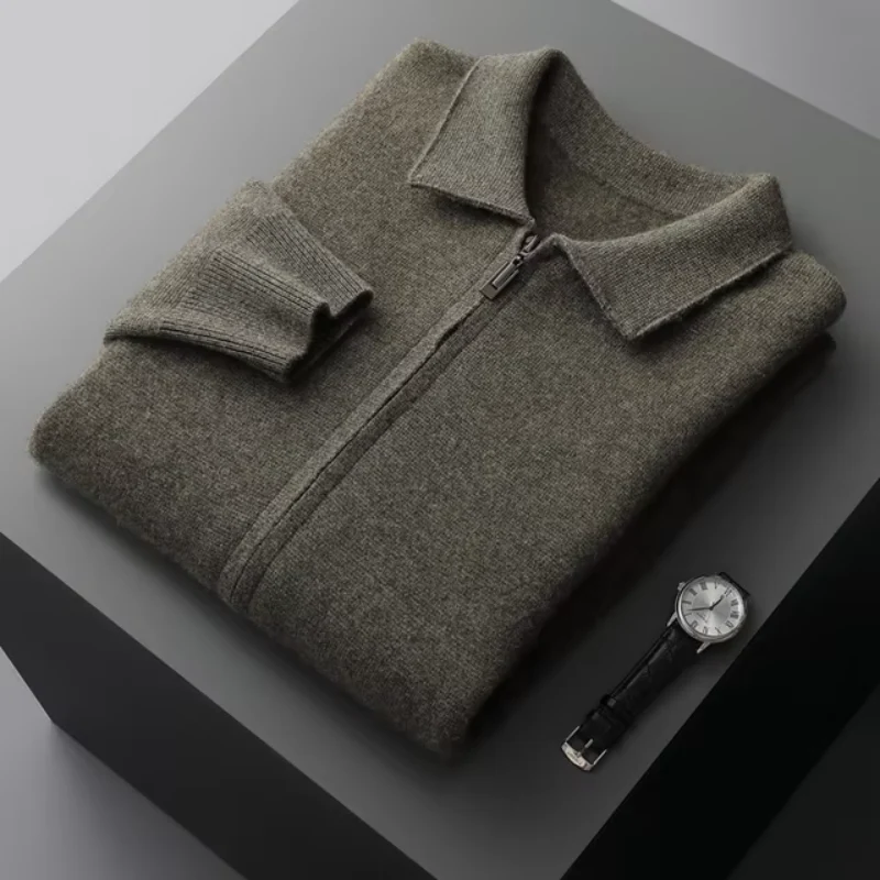 Herren Fein Gestrickter Polo-Cardigan – Maßgeschneiderte Passform & Reißverschluss - Image 11