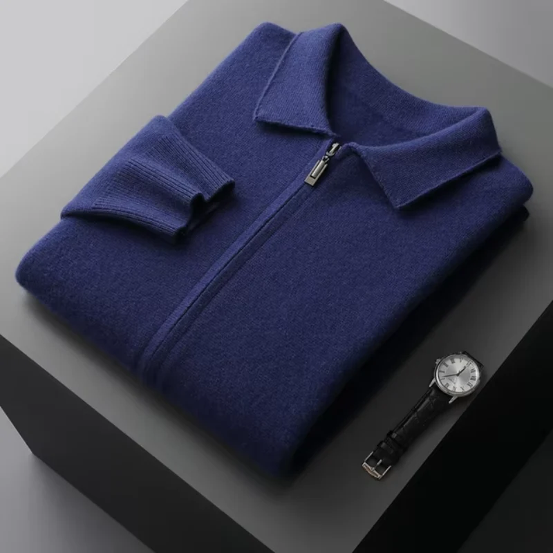 Herren Fein Gestrickter Polo-Cardigan – Maßgeschneiderte Passform & Reißverschluss - Image 8