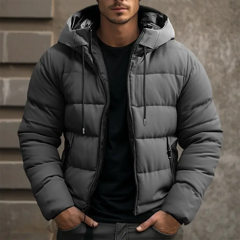 Herren Isolierte Pufferjacke - Kapuzen-Wintermantel - Image 3