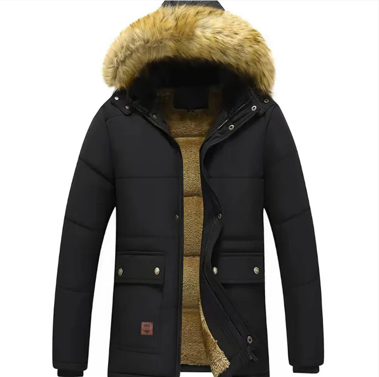 Herren Isolierte Winter-Parka-Jacke - Gepolstertes Futter & Mehrfachtaschen - Image 4