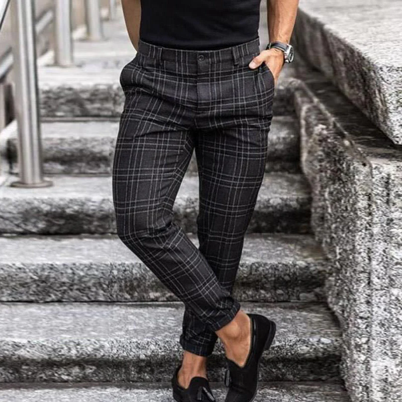 Herren Karierte Arbeitshose - Slim Fit Knöchelhose - Image 4