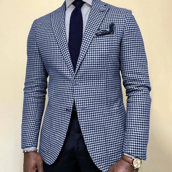 Herren Karierter Blazer – Slim Fit Einreihig - Image 2