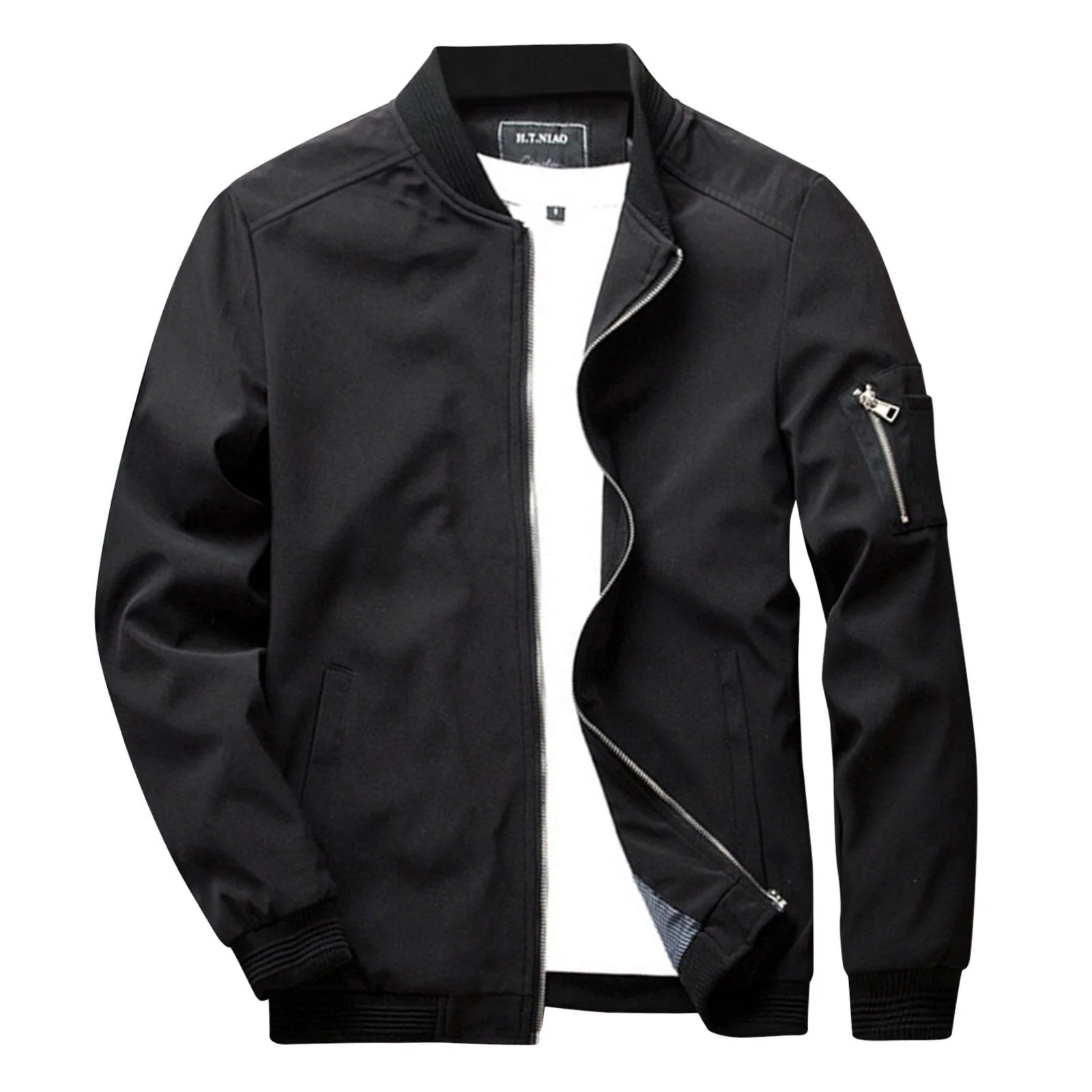 Herren Leichte Bomberjacke - Reißverschluss Oberbekleidung - Image 4
