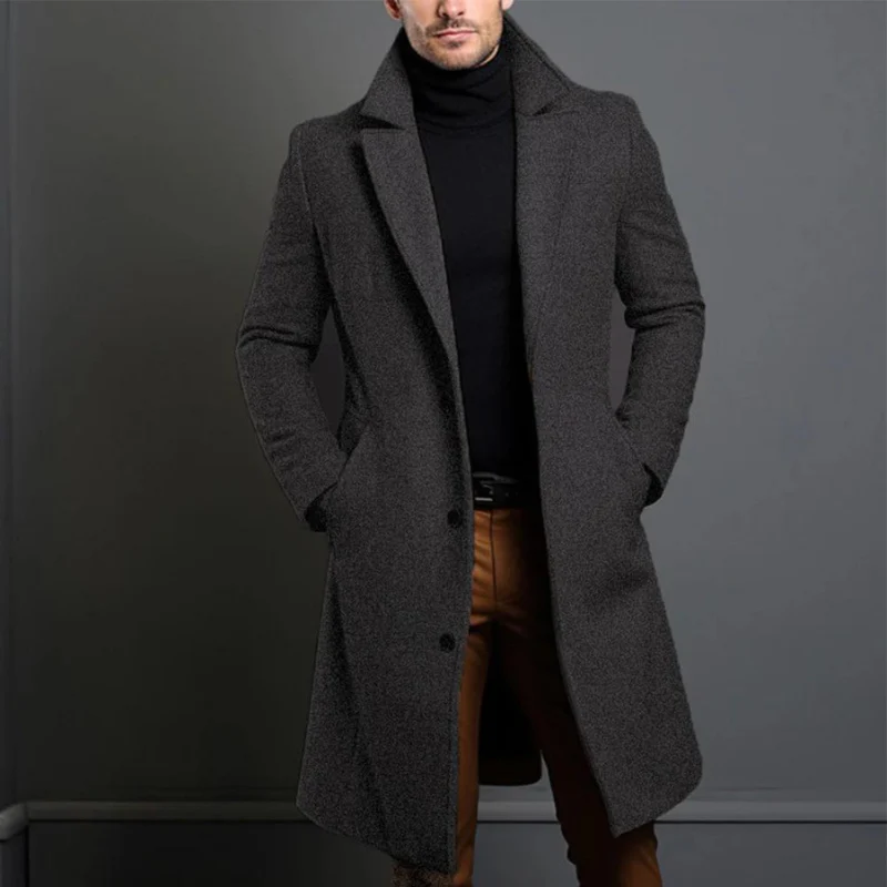 Herren Maßgeschneiderter Einreihiger Mantel - Kerben-Revers-Stil - Image 2