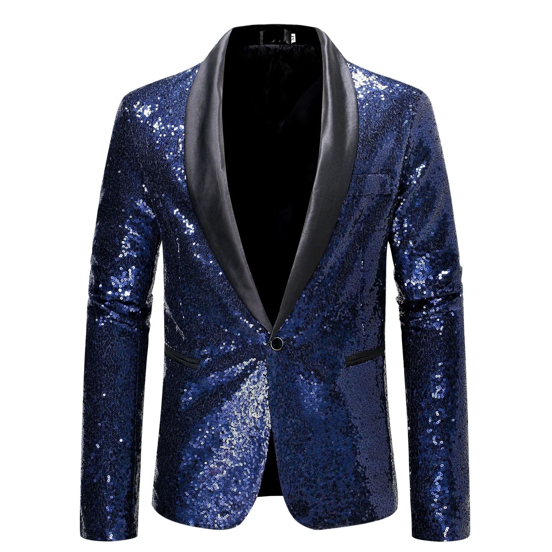 Herren Pailletten Blazer Jacke - Schmale Passform mit Einzelknopf - Image 6