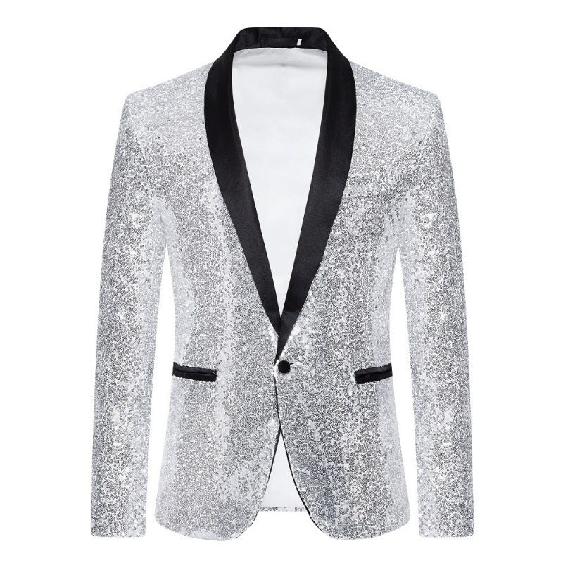 Herren Pailletten Blazer Jacke - Schmale Passform mit Einzelknopf - Image 7
