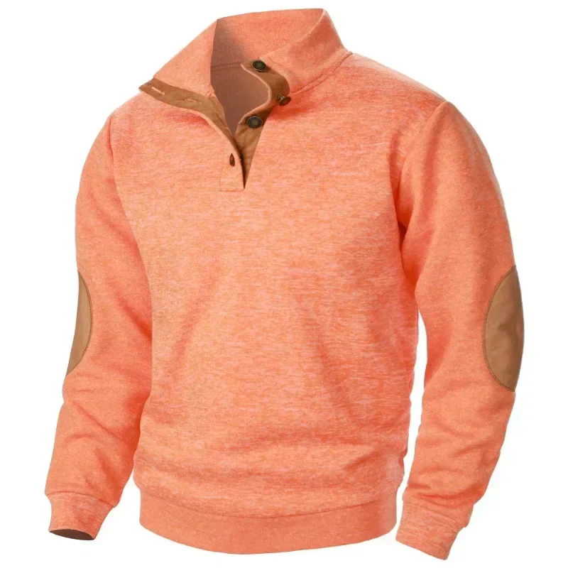 Herren Pullover Stehkragen - Mit Knopfverschluss und Ellenbogen-Details - Image 7